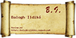 Balogh Ildikó névjegykártya