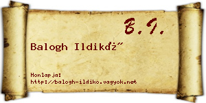Balogh Ildikó névjegykártya